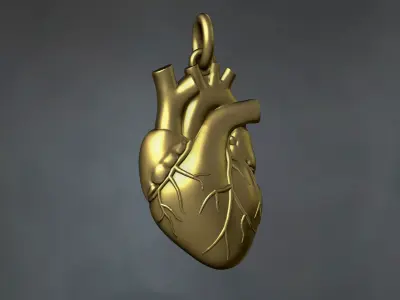 Heart Pendant 3D print model 11