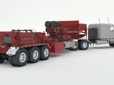  Frac Pack - Pumper Blender Sandhog and Missile Trailer 