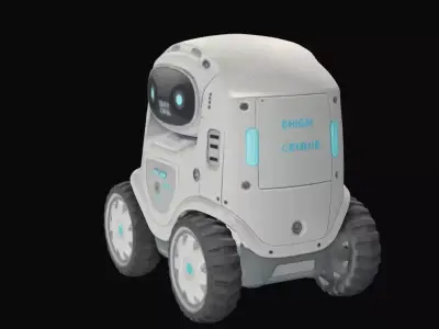 Autonomous Delivery Robot Game Ready Sci-Fi Prop 3D Model Low-poly 3D model