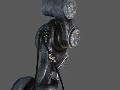 sci fi robot leg Low-poly 3D model