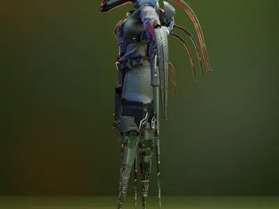 Dolrio sci-fi Female Robot Character 3D model