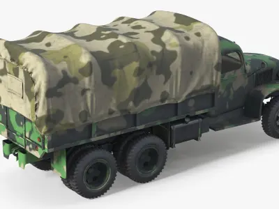 World War II Tactical Supply Truck Camo Simplified 3D model