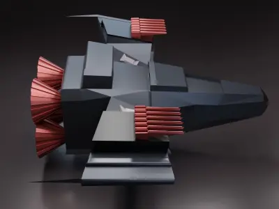 Sci-Fi Spaceship Low-poly 3D model