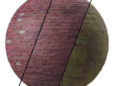 Bricks Materials 35- Brick walls - Pbr 4k Seamless Low-poly 3D model