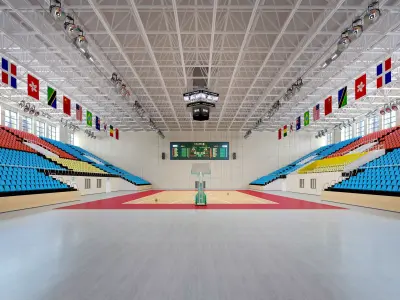 Modern Indoor Basketball Stadium Gymnasium  Low-poly 3D model