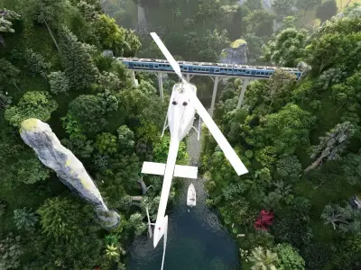 Forest Scene Low-poly 3D model