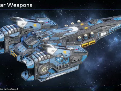 Spaceship Frigate Starmaster Low-poly 3D model