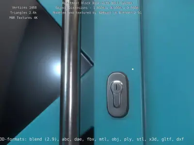 Apartment Block Door with Bell System Low-poly 3D model