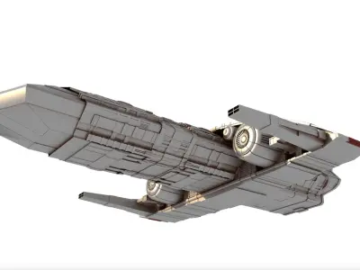 ODYSSEY COMBAT SPACESHIP Low-poly 3D model