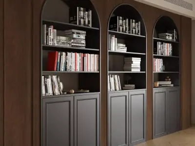 Retro   style bookcase 3D model