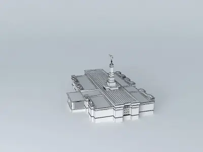 LDS. Templo Mormon, Montréal Québec Temple 86 th. operating. Free 3D model