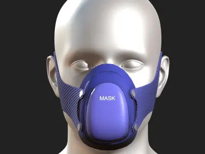 Gas mask respirator military combat 3d model  Low-poly 3D model