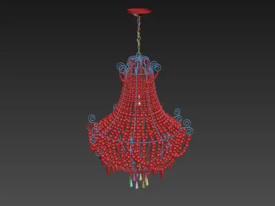 Mud Beaded Chandelier 3D model