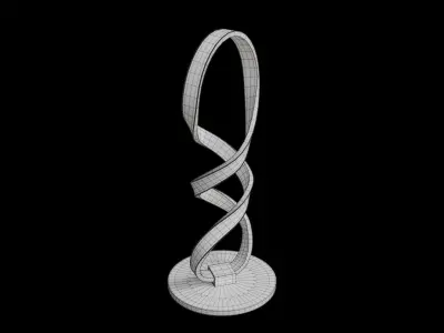 Contemporary Minimalist Curved Led Desk Lamp Low-poly 3D model