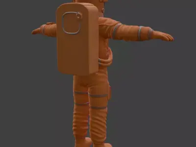 Orange Spacesuit Astronaut EVA Suit 3D Model High Detail PBR 3D model