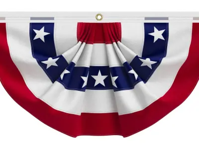 United States Flag Bunting 3D model