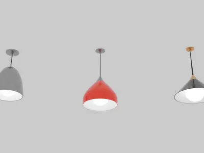 Hanging Lights Pack PBR Game Ready Low-poly 3D model Low-poly 3D model