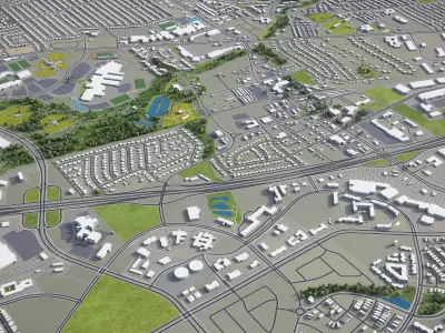 Allen - City 3D Model Low-poly 3D model