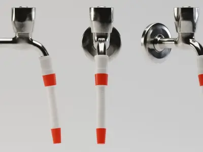 Water Tap with Hose 3D model