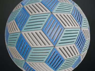 Geometric Hex-Tile Slotted Metal Grill PBR Seamless Texture