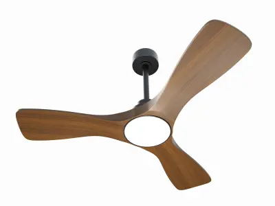 Wood Ceiling Fan with Light 3D model