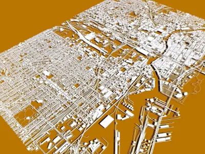 Cityscape Milwaukee Wisconsin USA 3D model