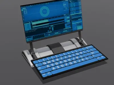 Professional 3D Sci-Fi Laptop Model Low-poly 3D model