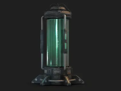 Sci Fi Cryopod Low Poly Low-poly 3D model