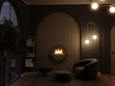 Evening lighting 3D model