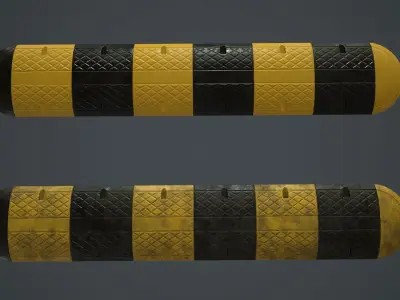 Traffic Speed Bump PBR Game Ready Low-poly 3D model