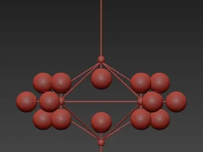 Modo chandelier 10 globes black smoke von Roll Hill 3D model