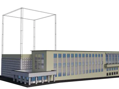 3D old archive building Almaty Kazakhstan 3D model