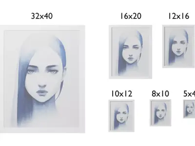 Picture frame collection - Traditional Low-poly 3D model