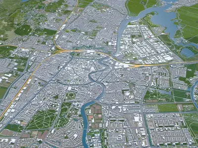 Haarlem City Netherlands Low-poly 3D model