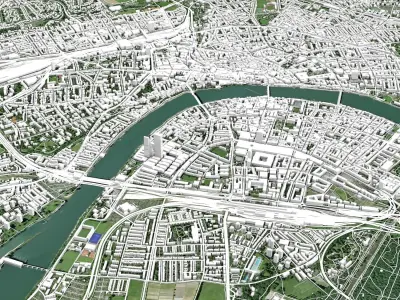 Cityscape Basel Switzerland 3D model