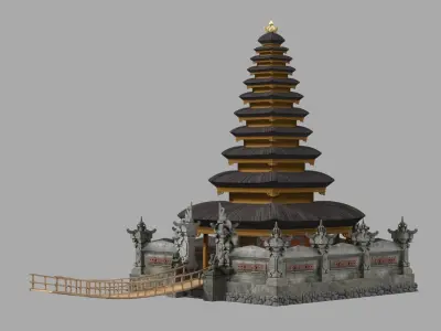 Pura Jati Batur Sacred Temple Structure Prop 3D model