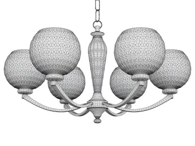 STUART 6 LIGHT CHANDELIER Low-poly 3D model