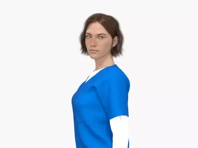 Nurse Rigged Low-poly 3D model