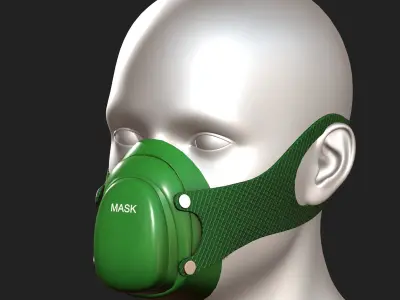 Gas mask respirator scifi futuristic 3d model  Low-poly 3D model