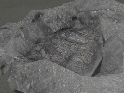 Pothole -design 1 Low-poly 3D model