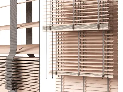 Wooden Blinds Set 43 3D model