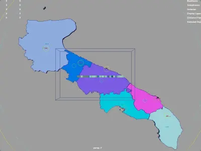 Apulia  Italy map region geography political geographic 3D model