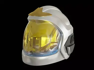 Helmet with light Low-poly 3D model