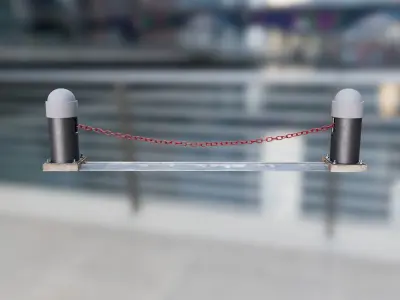 Road Block  Low-poly 3D model