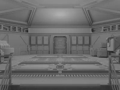 Laboratory control room 3D model