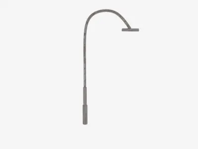 Rust Curve Lamp Pole Low-poly 3D model