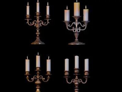 Victorian Candle Pack Free low-poly 3D model