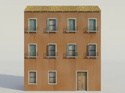 Apartment Building - Low-poly PBR Low-poly 3D model purchase