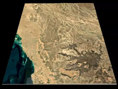 NEOM city topography Saudi Arabia - tile n25 e37 3D model