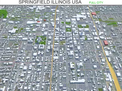 Springfield Illinois USA  Low-poly 3D model
